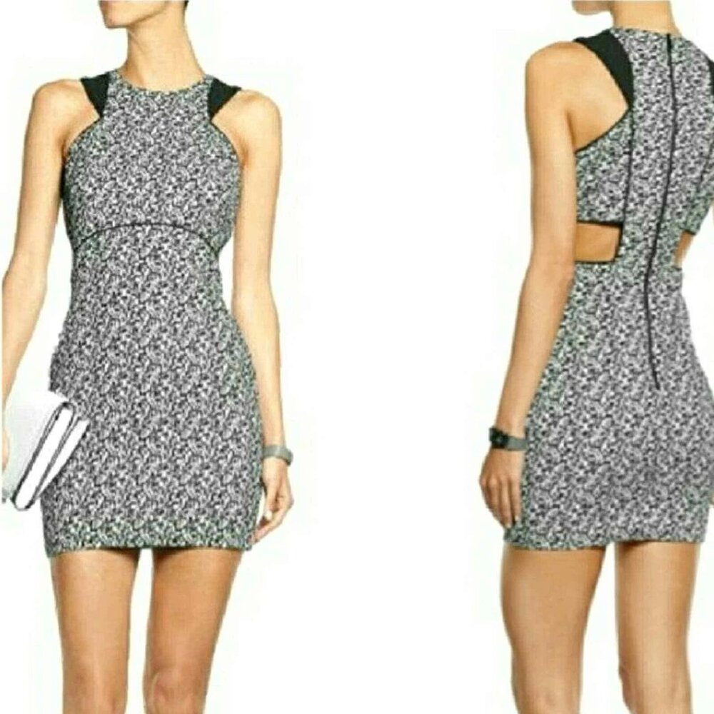 Elizabeth and James Ellna Cut-Out Mini Dress, Black & White, Womens Size 8